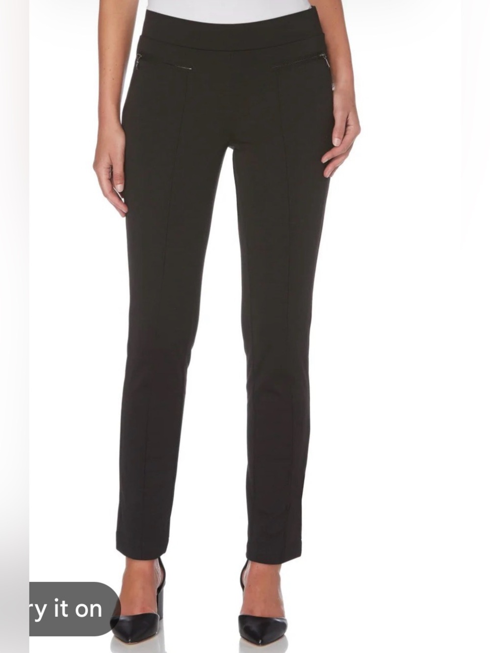 Rafaella Black Skinny Ponte Pull-On Pants